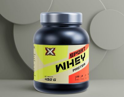 Free Protein Jar 3D mockup. Create presentations using Online Mockup Generator.
