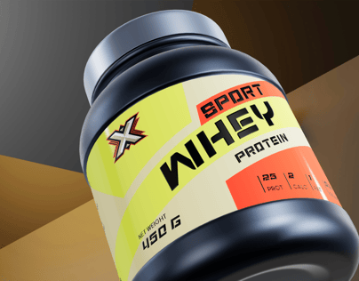 Free Protein Jar 3D mockup. Create presentations using Online Mockup Generator.