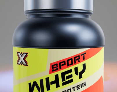 Free Protein Jar 3D mockup. Create presentations using Online Mockup Generator.
