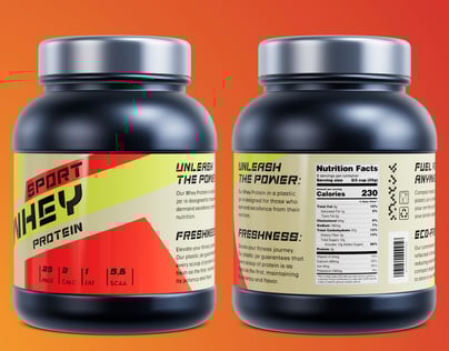 Free Protein Jar 3D mockup. Create presentations using Online Mockup Generator.