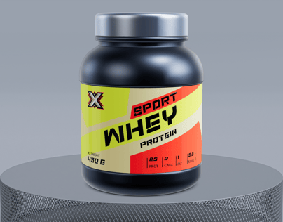 Free Protein Jar 3D mockup. Create presentations using Online Mockup Generator.
