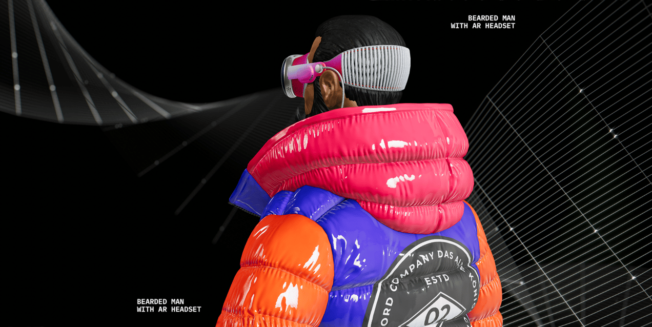 Free Apple Vision Pro AR Headset 3D mockup and Jacket 3D mockup. 2 in 1. Create presentations using Online Mockup Generator.