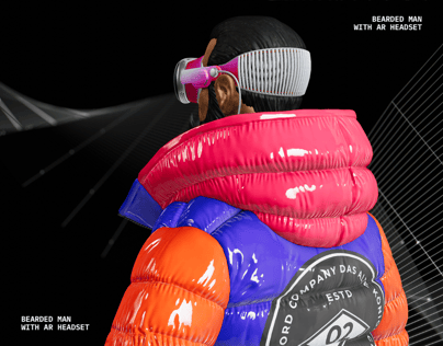 Free Apple Vision Pro AR Headset 3D mockup and Jacket 3D mockup. 2 in 1. Create presentations using Online Mockup Generator.