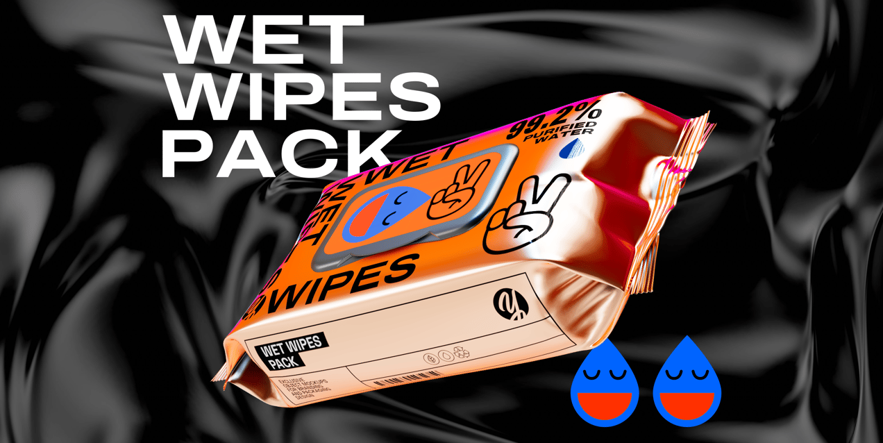 ProVisual —  Wet Wipes Pack 3D mockup and 3D model - visualize online now