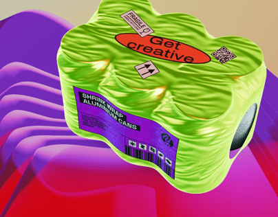 Shrink Wrap 6 Aluminium Cans 3D Mockup, 3D Model. ProVisual.