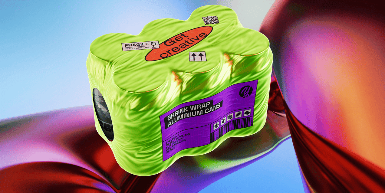 ProVisual — Shrink Wrap of 6 Aluminium Cans 3D mockup