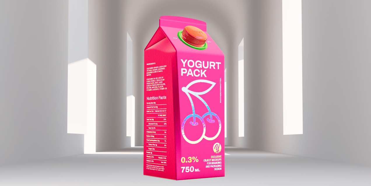 ProVisual — 750ml Milk Pack 3D mockup