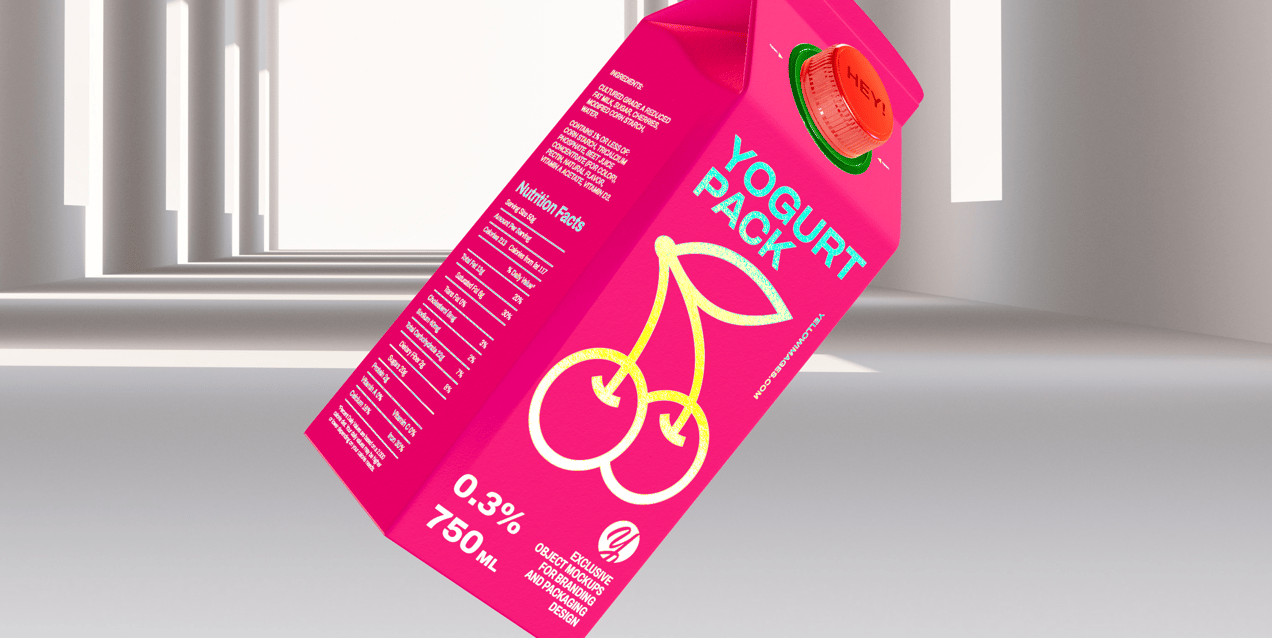 ProVisual —  750ml Milk Pack 3D mockup and 3D model - customize online now