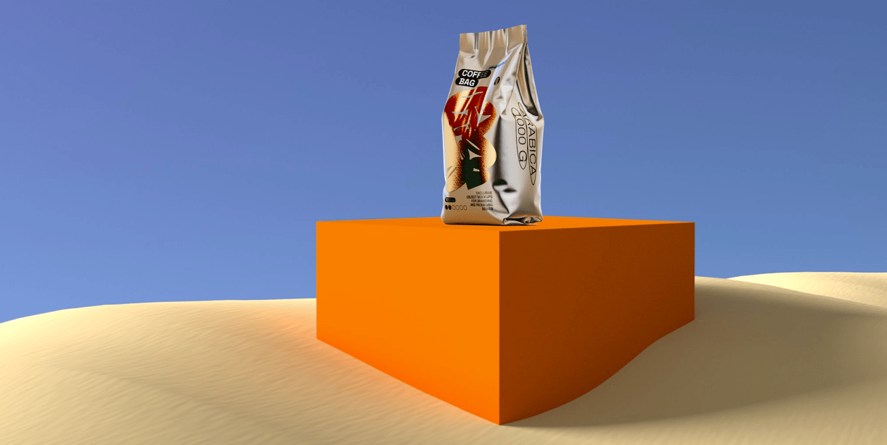 ProVisual —  Coffee Bag 3D mockup and 3D model -  try it now and get yours today