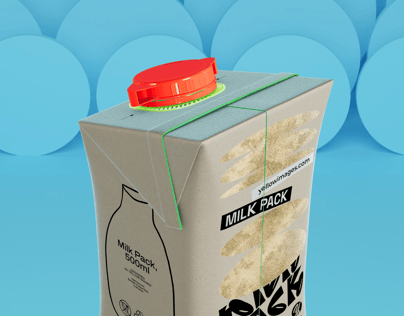 ProVisual —  500ml Milk Pack 3D mockup and 3D model -  try it now and get yours today