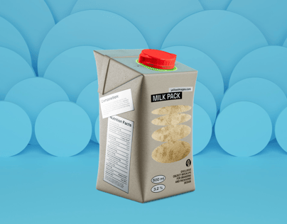 ProVisual —  500ml Milk Pack 3D mockup and 3D model -  try it now and get yours today