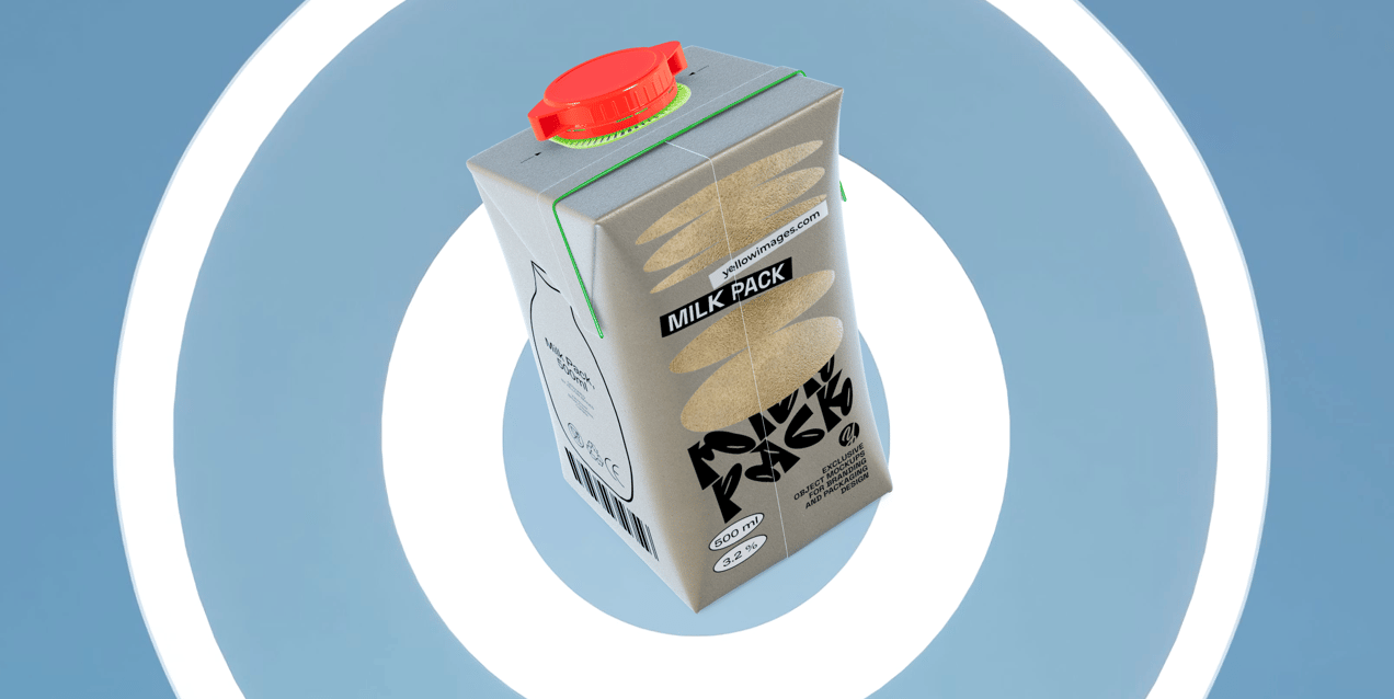 ProVisual —  500ml Milk Pack 3D mockup and 3D model -  try it now and get yours today