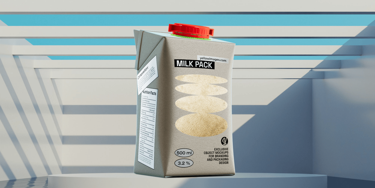 ProVisual — 500ml Milk Pack 3D mockup