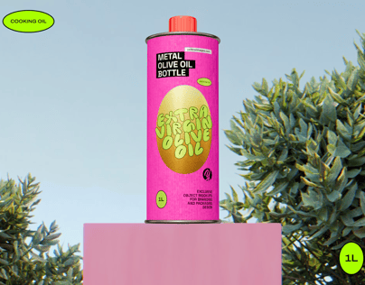 ProVisual — 1L Metal Olive Oil Bottle 3D mockup