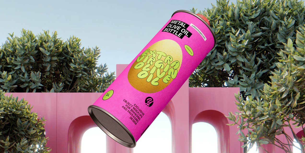 ProVisual —  1L Metal Olive Oil Bottle 3D mockup and 3D model - customize online now