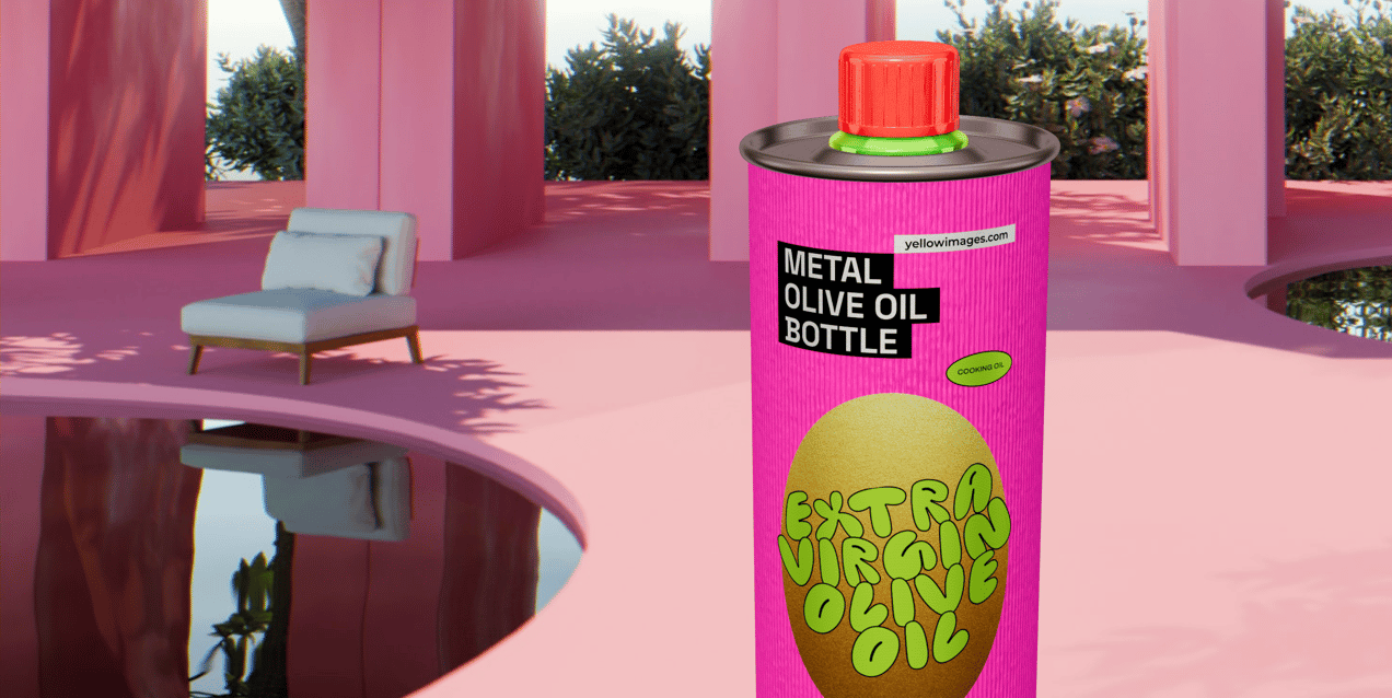 ProVisual —  1L Metal Olive Oil Bottle 3D mockup and 3D model - customize online now