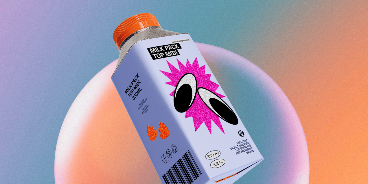 Free Milk carton mockup 330ml. Create a captivating presentation with Online Mockup Generator.