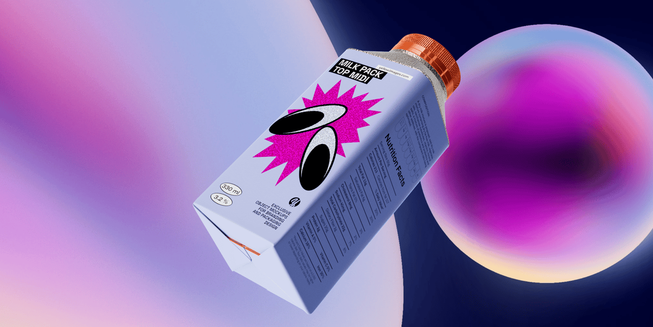 Free Milk carton mockup 330ml. Create a captivating presentation with Online Mockup Generator.