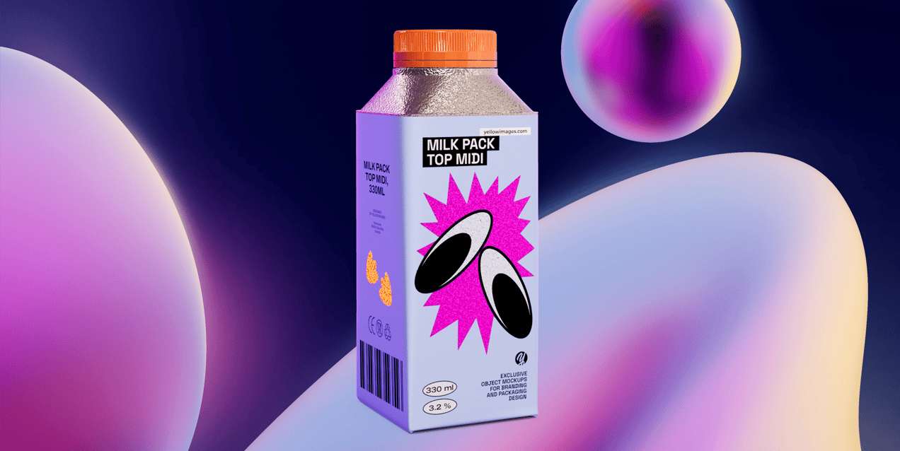 Free Milk carton mockup 330ml. Create a captivating presentation with Online Mockup Generator.