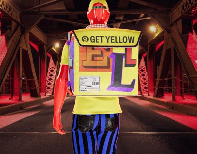 ProVisual — Summer Delivery Male Character walking with Smartphone 3D mockup