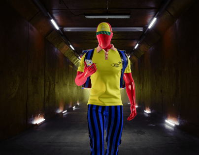ProVisual —  Summer Delivery Male Character walking with Smartphone 3D mockup and 3D model - create your perfect project online