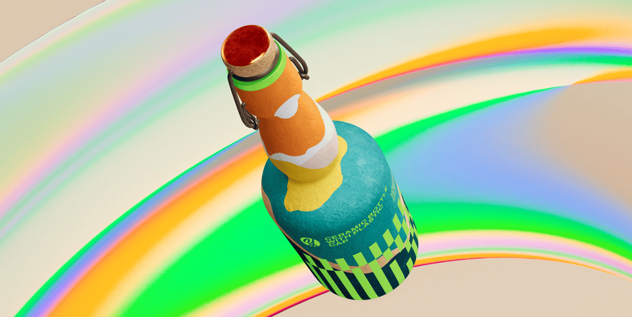 ProVisual —  Ceramic Bottle with Swing Top 3D mockup and 3D model - visualize online now