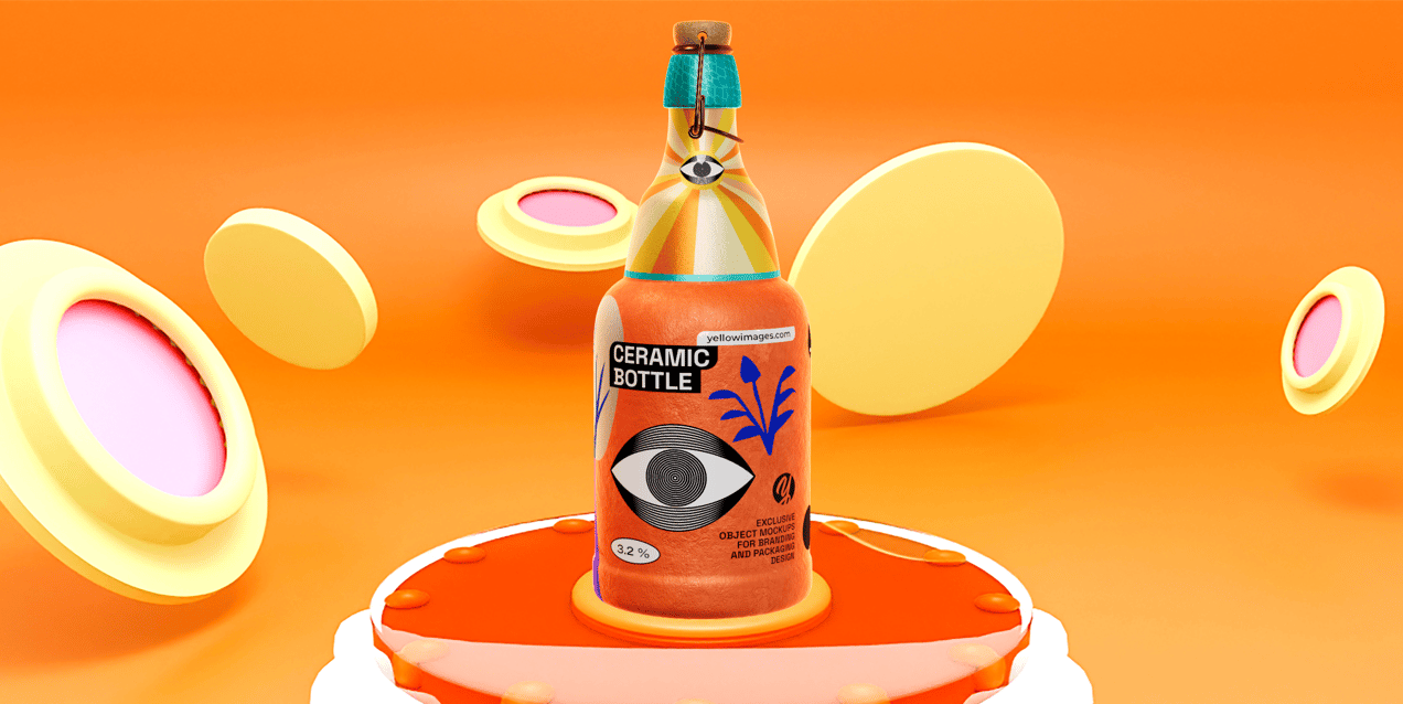 ProVisual — Ceramic Bottle with Swing Top 3D mockup