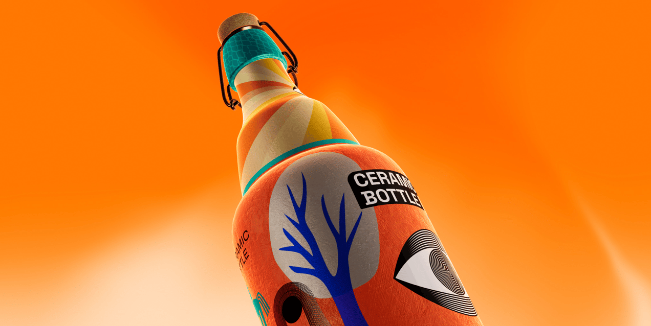ProVisual —  Ceramic Bottle with Swing Top 3D mockup and 3D model -  explore every detail online now