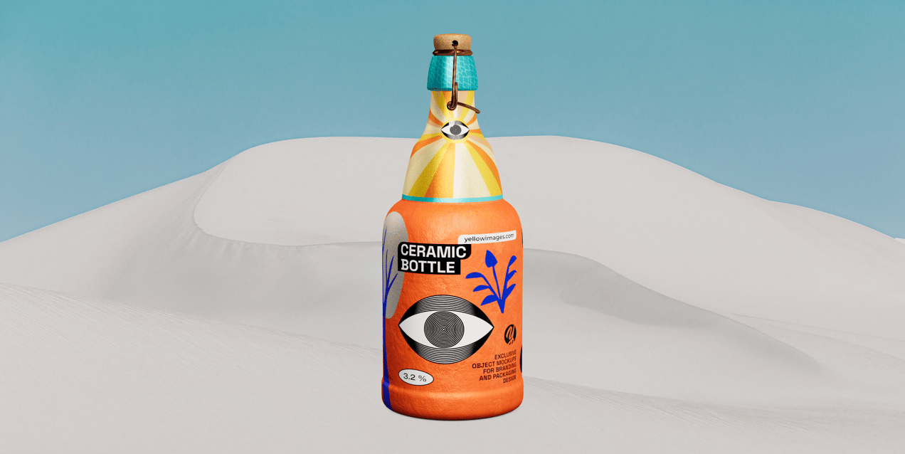ProVisual —  Ceramic Bottle with Swing Top 3D mockup and 3D model -  explore every detail online now