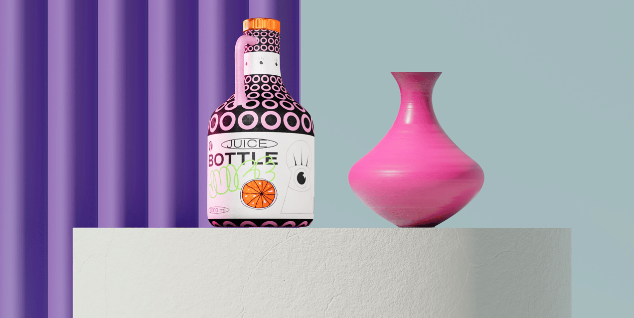 ProVisual —  Ceramic Bottle with Plastic Cap 3D mockup and 3D model  - try it now and get yours today