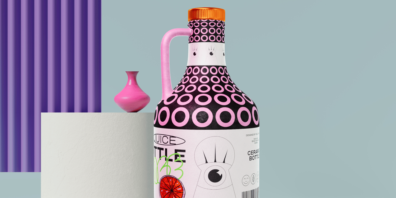 ProVisual — Ceramic Bottle with Plastic Cap 3D mockup