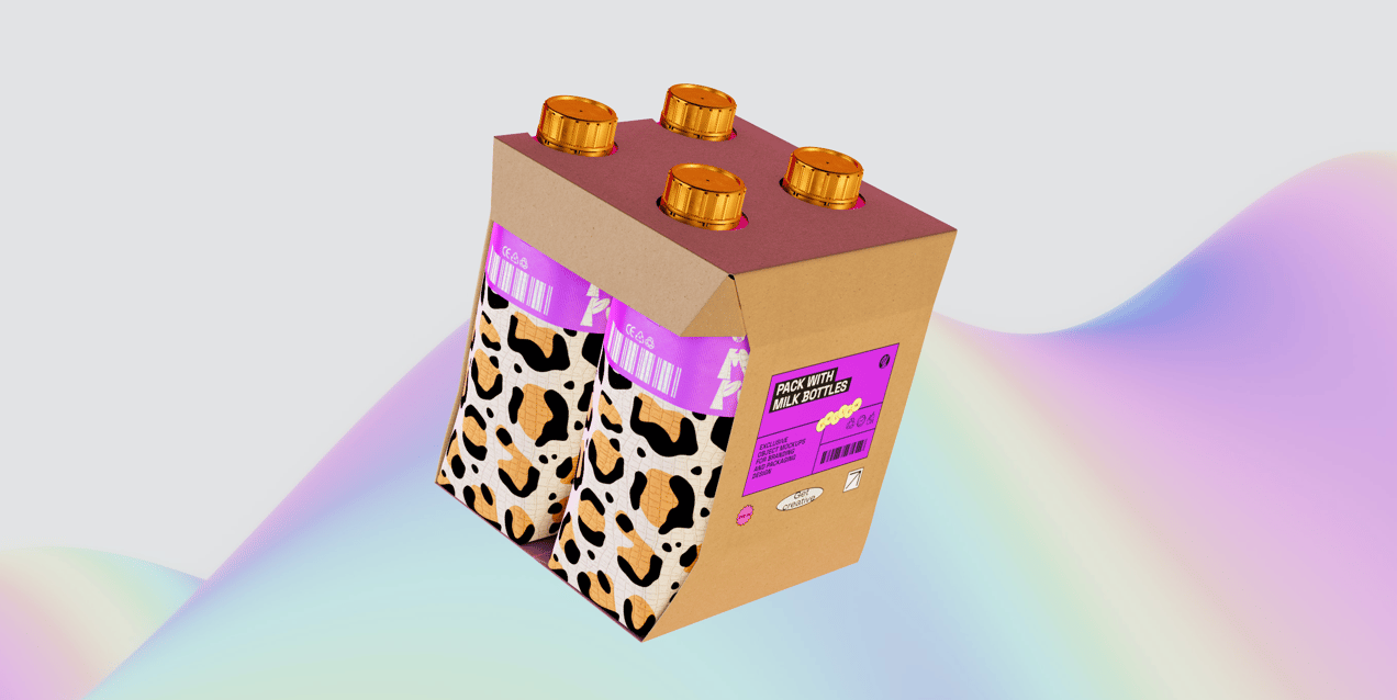 ProVisual —  Carton Carrier with 4 Juice Packs 3D mockup and 3D model - explore every detail online now