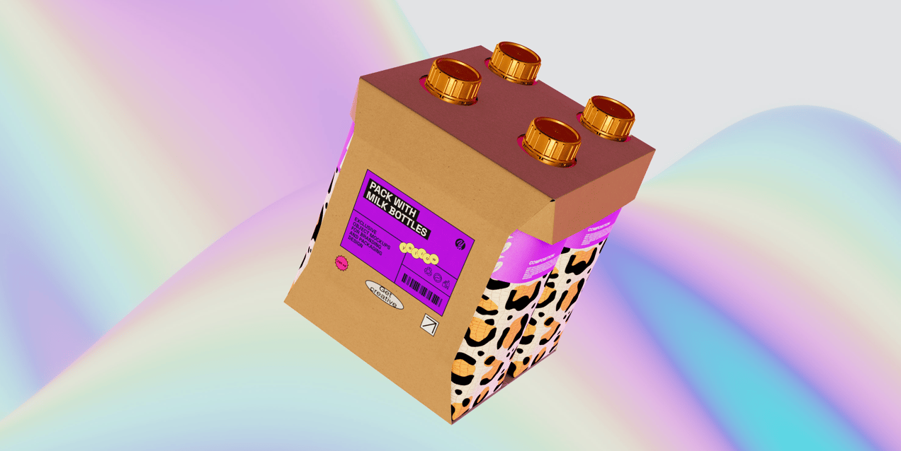 ProVisual —  Carton Carrier with 4 Juice Packs 3D mockup and 3D model - explore every detail online now