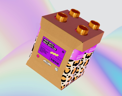 ProVisual —  Carton Carrier with 4 Juice Packs 3D mockup and 3D model - explore every detail online now
