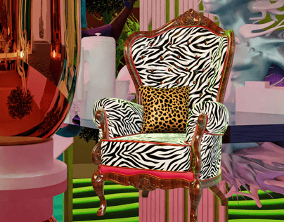 ProVisual — Vintage Armchair with Pillow 3D mockup and 3D model - customize online now