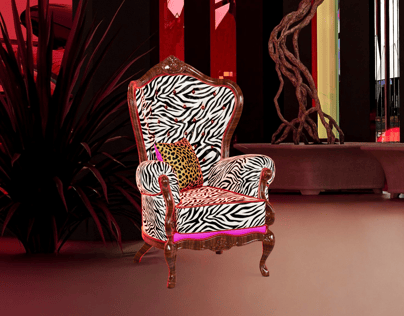 ProVisual — Vintage Armchair with Pillow 3D mockup and 3D model - customize online now