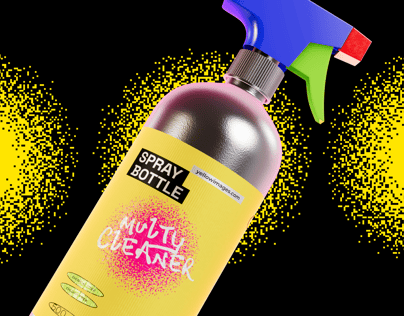 ProVisual —  500ml Spray Bottle 3D mockup and 3D model - customize online now