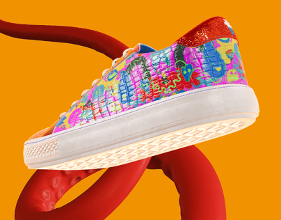 ProVisual —  Leather Textured Sneaker 3D mockup and 3D model - visualize online now