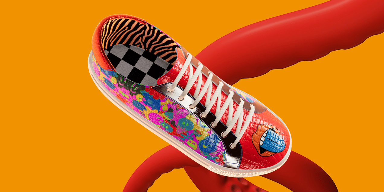ProVisual —  Leather Textured Sneaker 3D mockup and 3D model - visualize online now