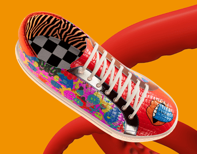 ProVisual —  Leather Textured Sneaker 3D mockup and 3D model - visualize online now
