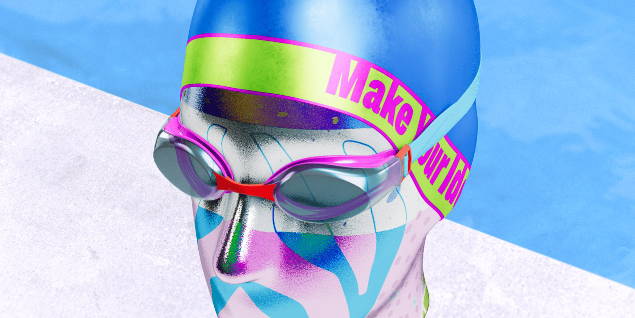 ProVisual — Swimming Cap with Goggles 3D mockup