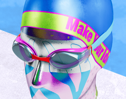 ProVisual — Swimming Cap with Goggles 3D mockup