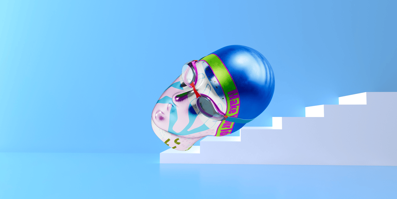 ProVisual — Swimming Cap with Goggles 3D mockup and 3D model - create your perfect project online