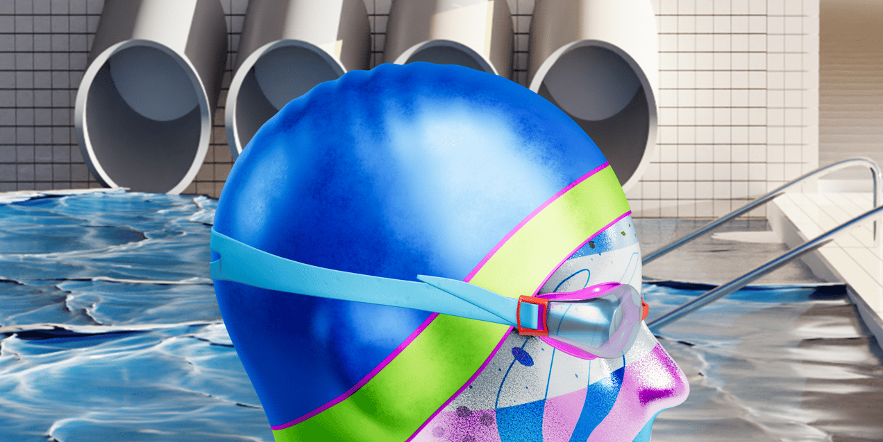 ProVisual — Swimming Cap with Goggles 3D mockup and 3D model - create your perfect project online