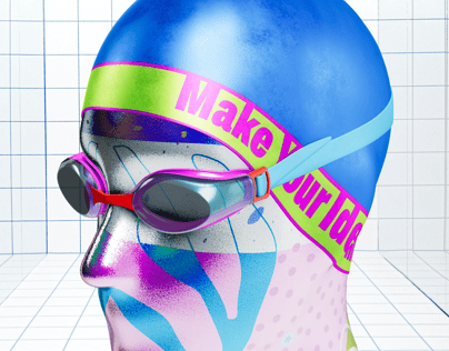 ProVisual — Swimming Cap with Goggles 3D mockup and 3D model - create your perfect project online