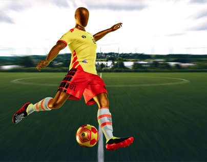 ProVisual — Men’s Full Soccer Kit in Action 3D mockup