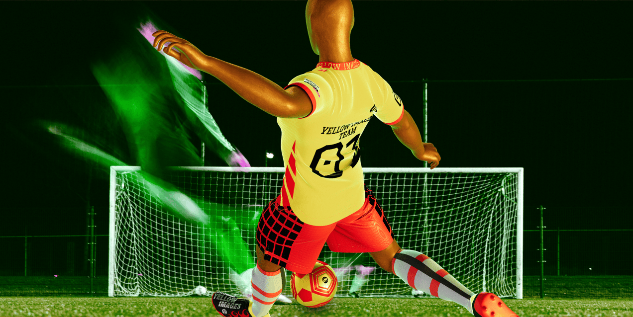 ProVisual —  Men’s Full Soccer Kit in Action 3D mockup and 3D model - create your perfect project online