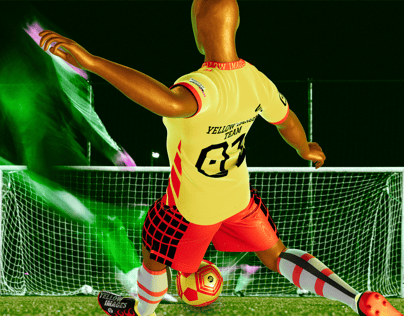 ProVisual —  Men’s Full Soccer Kit in Action 3D mockup and 3D model - create your perfect project online