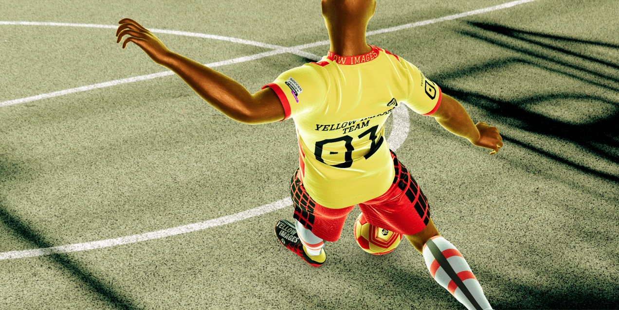 ProVisual —  Men’s Full Soccer Kit in Action 3D mockup and 3D model - create your perfect project online