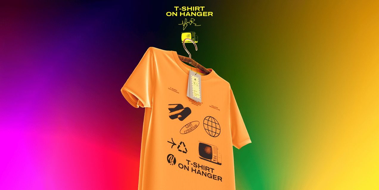 ProVisual —  T-Shirt on Hanger with Tag 3D mockup and 3D model - create your perfect project online